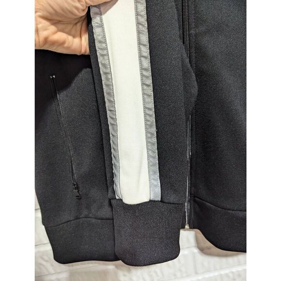 Express Ladies Black Full-Zip Front Warm-Up Reflective Striped Long-Sleeve Jacke - Picture 5 of 8